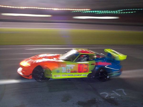 03 rejoins the race after a pit stop